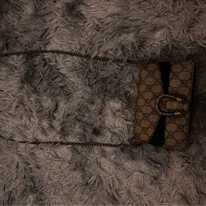 Gucci Dionysus GG Canvas Chain Crossbody Bag – Brown/Black